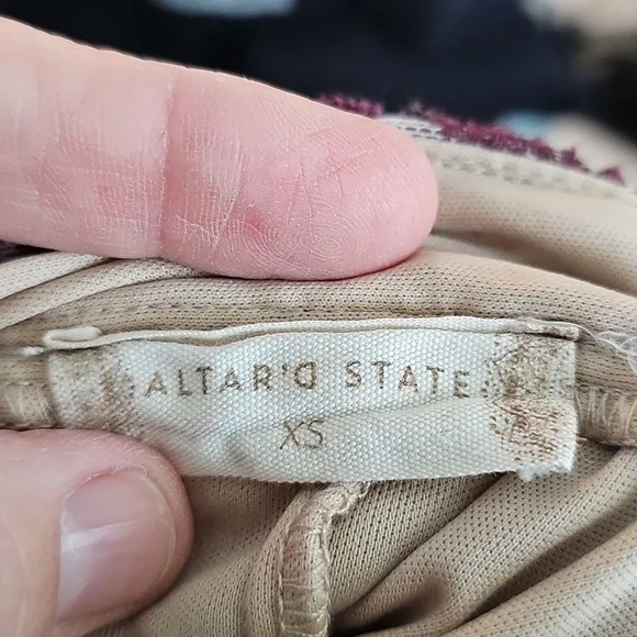 Maxi Skirt Size XS Cream Wine Red Floral Embroidered Bohemian Festival Altard St - Picture 2 of 2